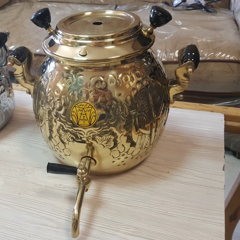 کتری رو گازی  برنجی دسته برنجی