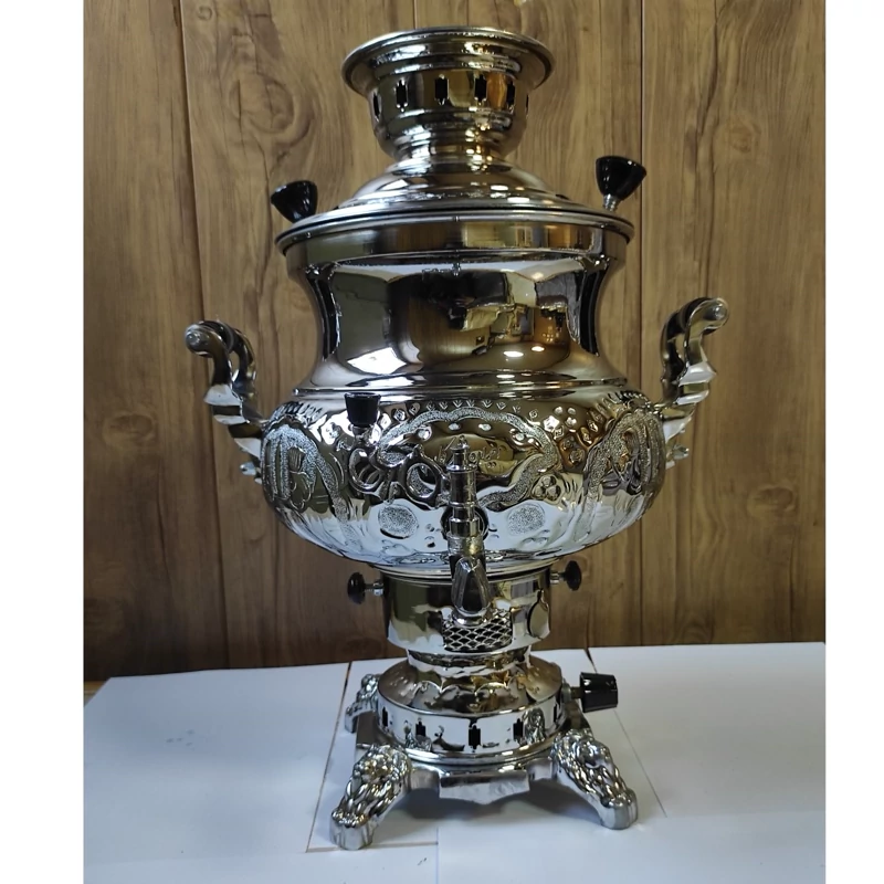 سماور گازی برنجی مدل نیلوفر