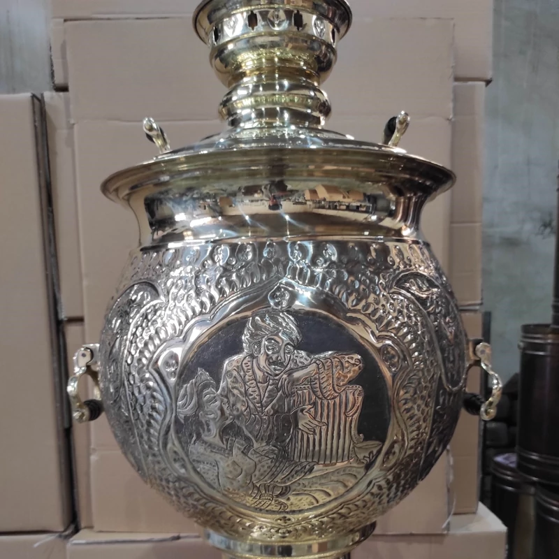 سماور 50کروی قلم لیلی و مجنون بسیار زیبا و تمام کار دست قلم